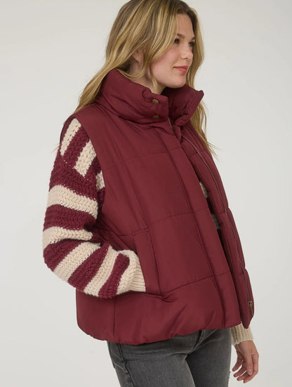 SOLID ZIP UP PUFFER VEST