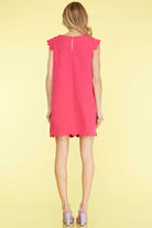 SHORT SLEEVE SCALLOP HEM WOVEN DRESS-How Cute is That? Boutique