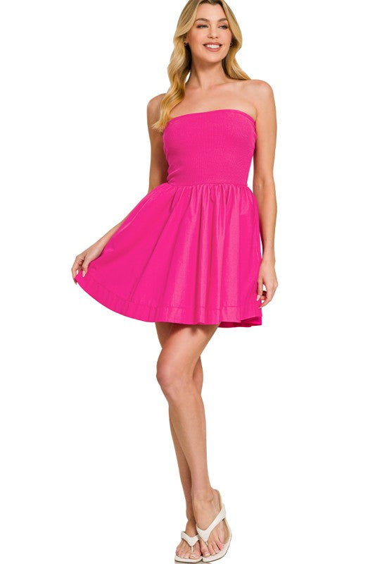 Knit/Woven Fit & Flare Dress