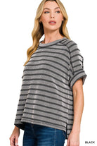Raised Ribbed Striped Top-How Cute is That? Boutique