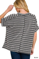 Raised Ribbed Striped Top-How Cute is That? Boutique
