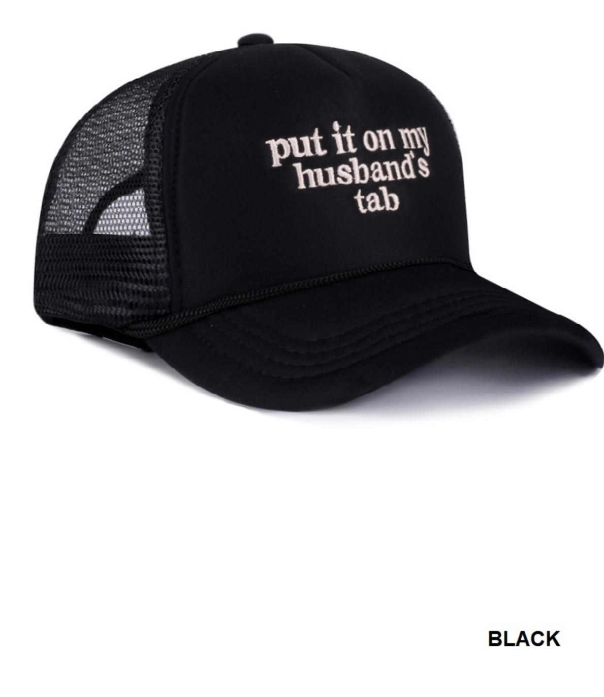 Put it on my Husband's Tab Mesh Trucker Hat