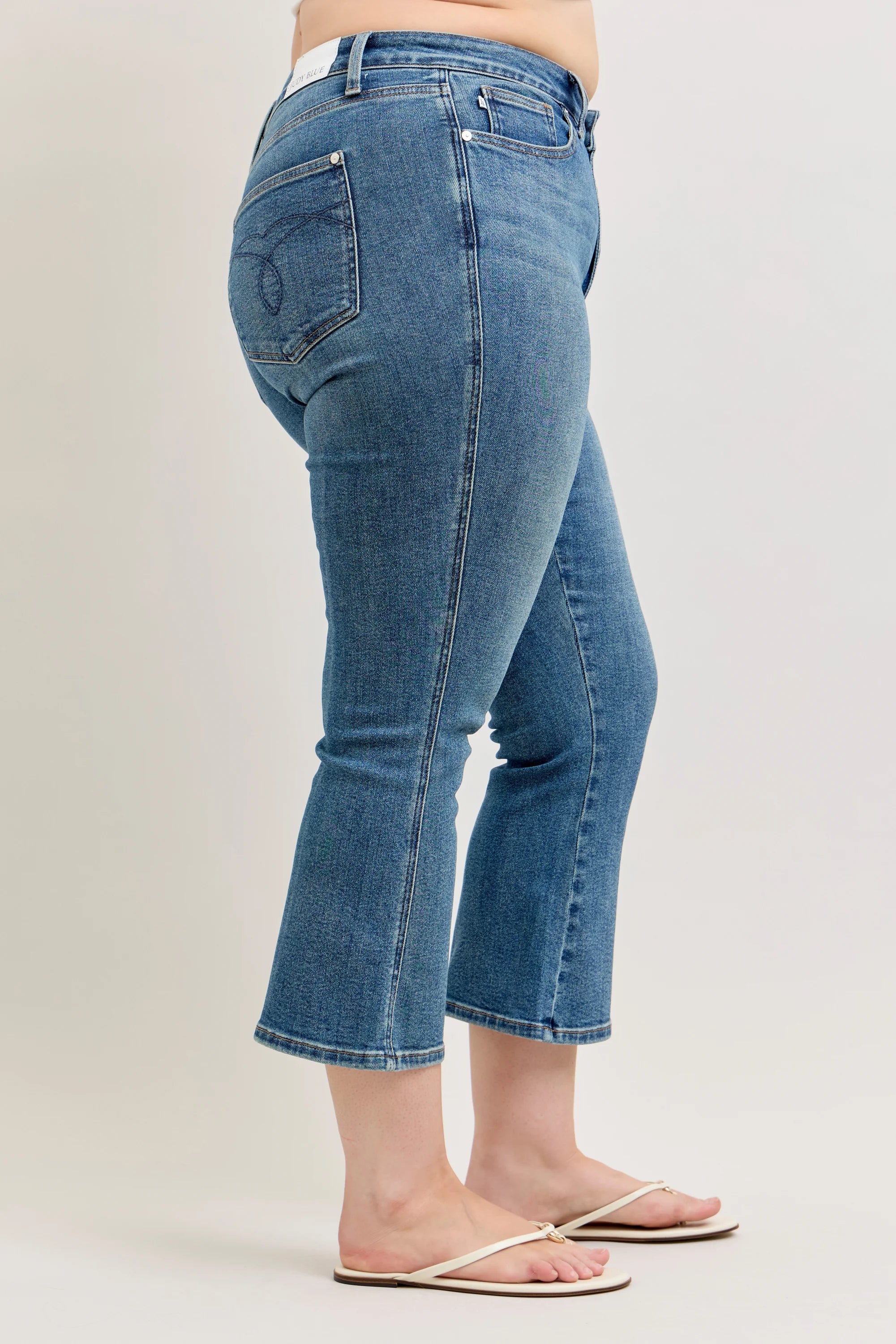 High Waist Tummy Control Kick Flare Jeans Plus Size- Judy Blue Jeans-How Cute is That? Boutique