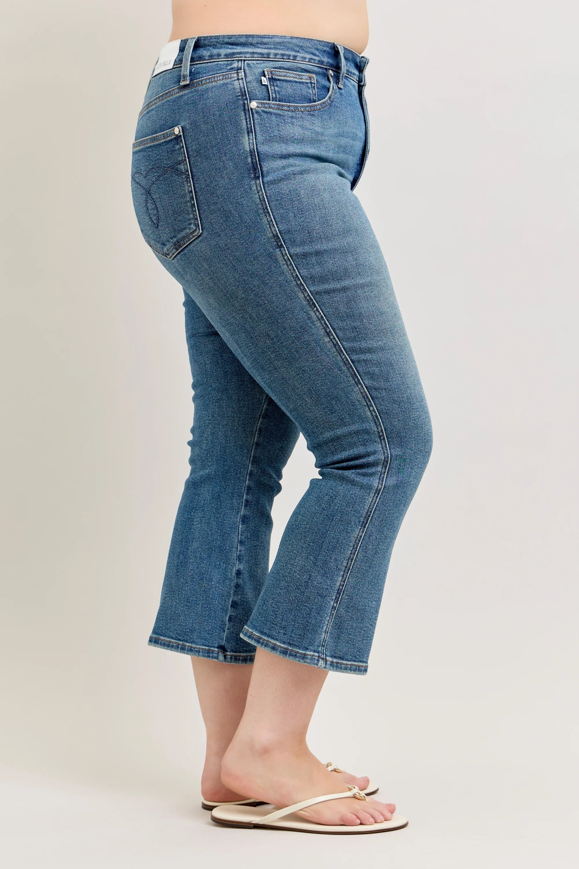 High Waist Tummy Control Kick Flare Jeans Plus Size- Judy Blue Jeans-How Cute is That? Boutique