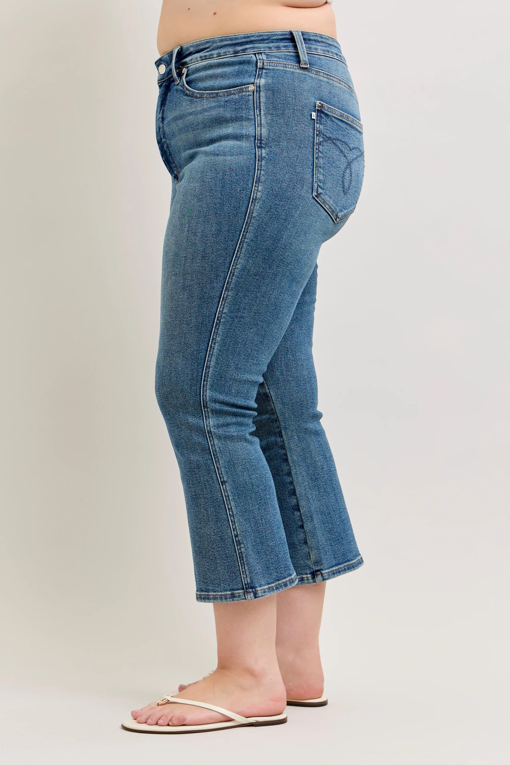 High Waist Tummy Control Kick Flare Jeans Plus Size- Judy Blue Jeans-How Cute is That? Boutique