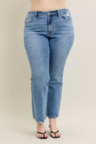 Mid-rise Vintage Wash Boot Cut with Destroy Hem Plus Size- Judy Blue Jeans-How Cute is That? Boutique