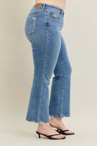 Mid-rise Vintage Wash Boot Cut with Destroy Hem Plus Size- Judy Blue Jeans-How Cute is That? Boutique