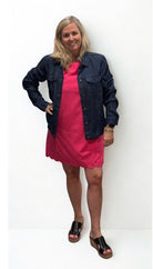 SHORT SLEEVE SCALLOP HEM WOVEN DRESS-How Cute is That? Boutique