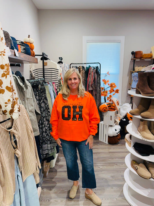 Cincinnati OH Sequin Sweatshirt