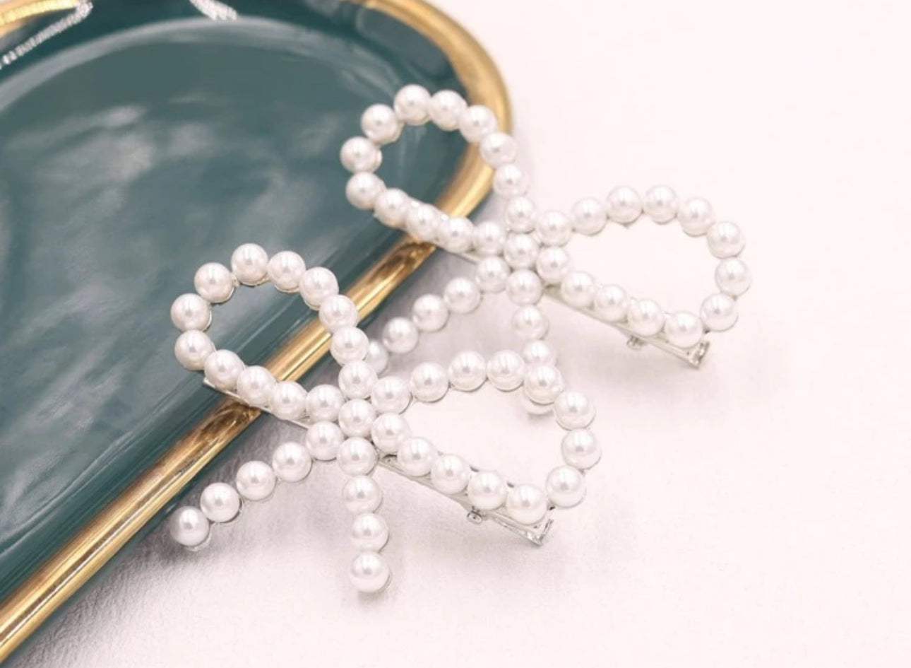 Pearl Bow Hair Clip Barette-How Cute is That? Boutique