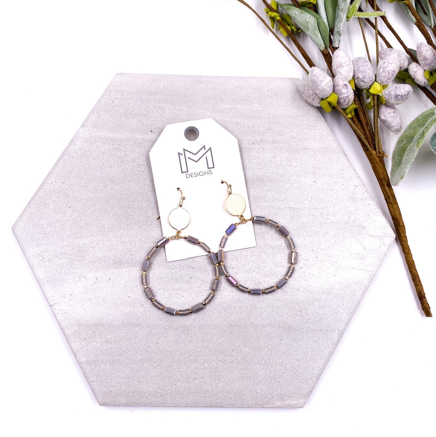 Blaine Earrings Gray-How Cute is That? Boutique