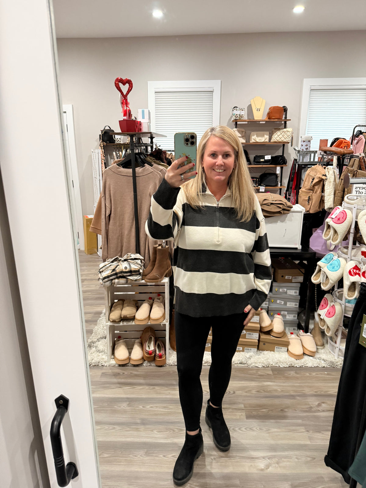 Drop Shoulder Striped Sweater-How Cute is That? Boutique