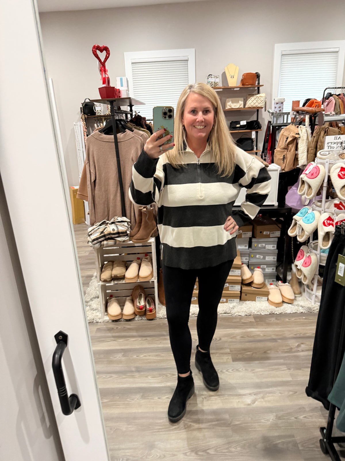 Drop Shoulder Striped Sweater-How Cute is That? Boutique