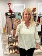 Ruffle Neck Blouse-How Cute is That? Boutique