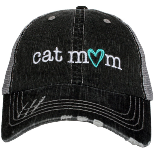 Trucker Embroidered Hat-Cat Mom