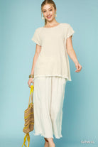 Frayed Hem Wide-Leg Pants-How Cute is That? Boutique
