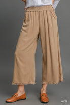 Frayed Hem Wide-Leg Pants-How Cute is That? Boutique