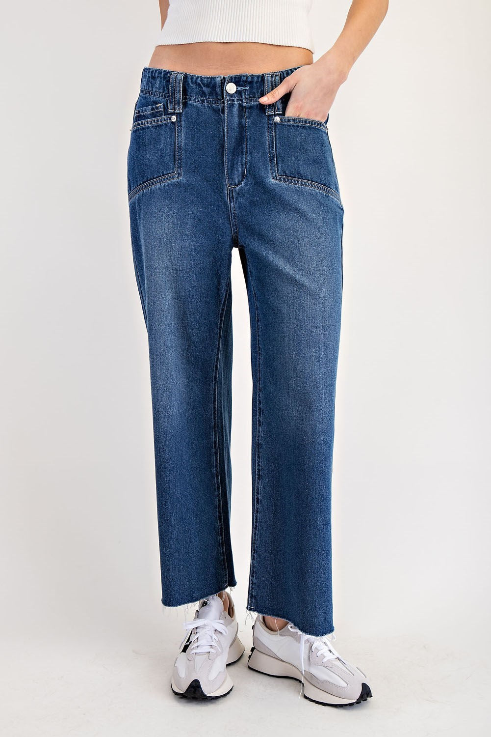 Raw Hem Straight Leg Jeans-How Cute is That? Boutique