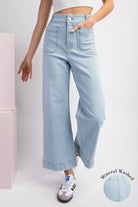 MINERAL WASHED DENIM PANTS-How Cute is That? Boutique