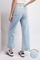 MINERAL WASHED DENIM PANTS-How Cute is That? Boutique