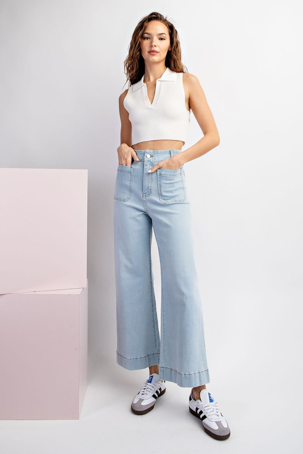 MINERAL WASHED DENIM PANTS-How Cute is That? Boutique