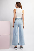 MINERAL WASHED DENIM PANTS-How Cute is That? Boutique