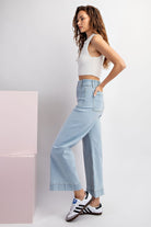 MINERAL WASHED DENIM PANTS-How Cute is That? Boutique