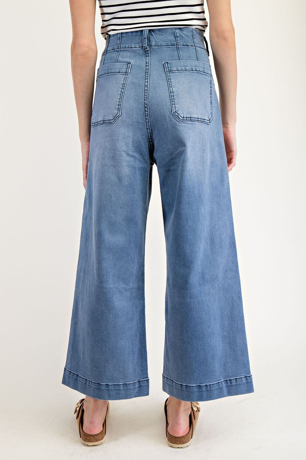 Straight Leg Denim Pants in Light Denim