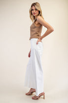 Straight Leg Front Pocket Pants in Off White-How Cute is That? Boutique
