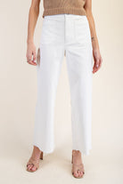 Straight Leg Front Pocket Pants in Off White-How Cute is That? Boutique