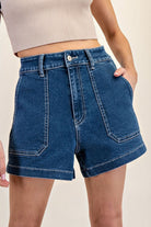 Denim Square Pocket Shorts-How Cute is That? Boutique