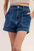 Denim Square Pocket Shorts-How Cute is That? Boutique
