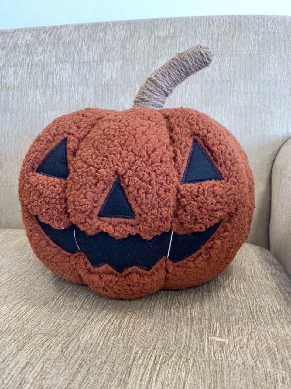 Halloween Pumpkin Sherpa Pillow