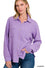 Zenana DOUBLE GAUZE BUTTON DOWN ROLL-UP LONG SLEEVE SHIRT-How Cute is That? Boutique