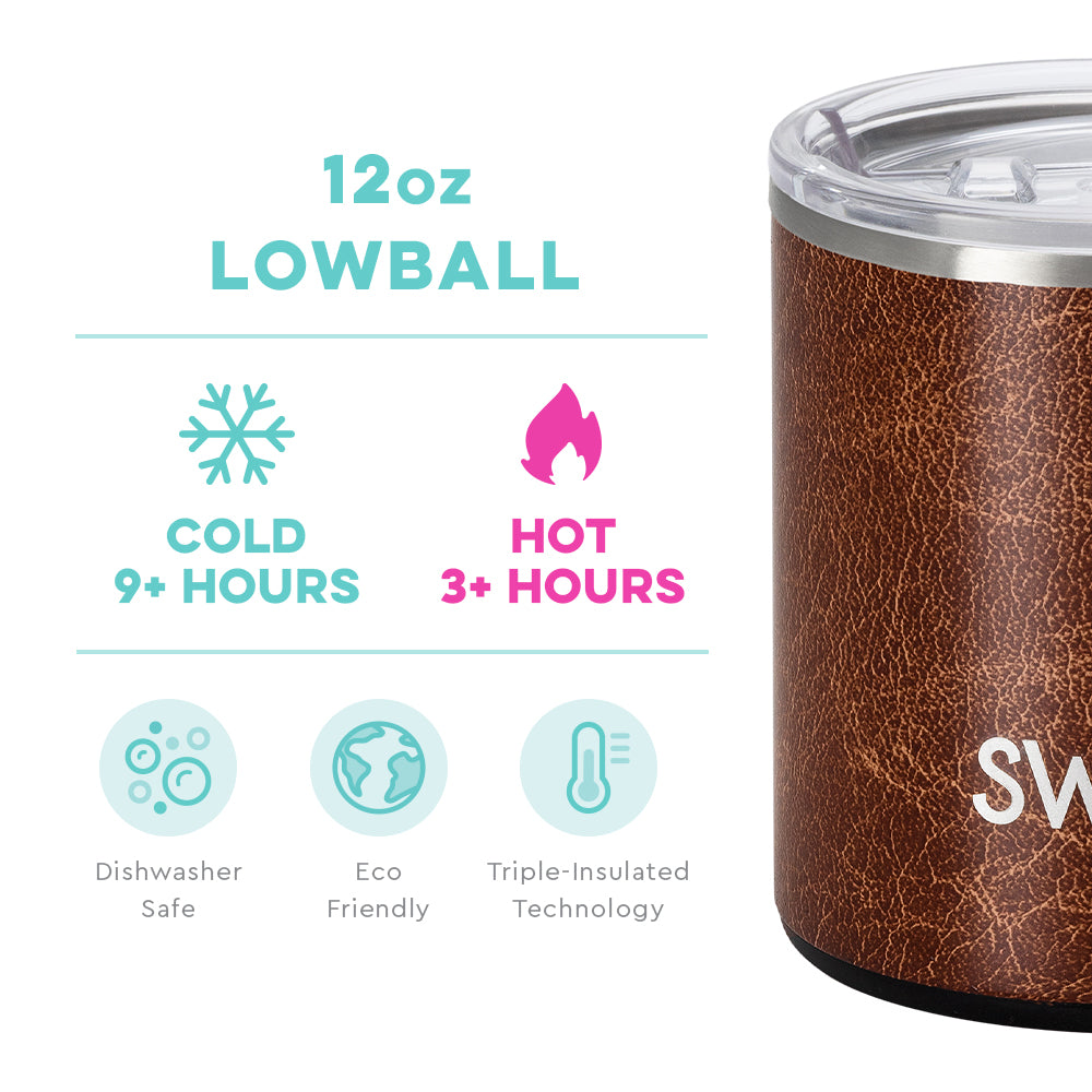 Leather Lowball Tumbler (12oz)-How Cute is That? Boutique