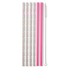 Confetti + Pink Reusable Straw Set-How Cute is That? Boutique