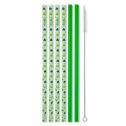 Pinch Proof + Green Reusable Straw Set