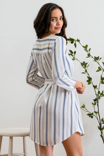 3/4 SLEEVE SHIRT DRESS