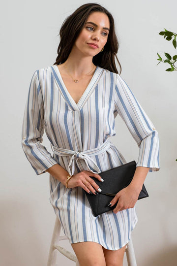 3/4 SLEEVE SHIRT DRESS