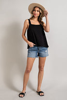 CASUAL SQUARE NECK SLEEVELESS TOP-How Cute is That? Boutique
