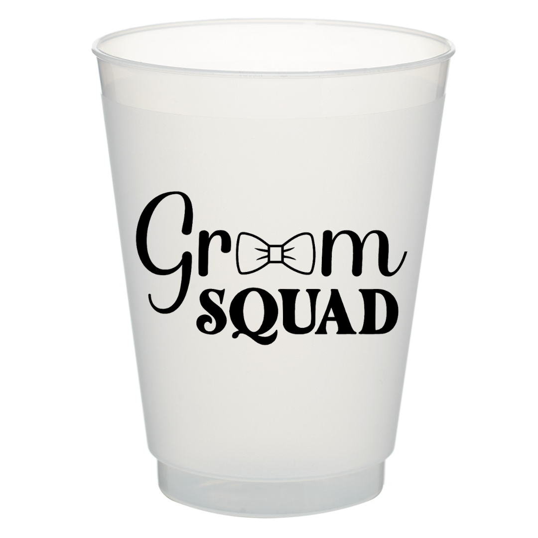 Groom  Squad BLACK Frost Cups- Set of 10