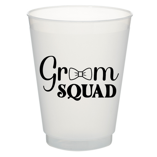 Groom  Squad BLACK Frost Cups- Set of 10