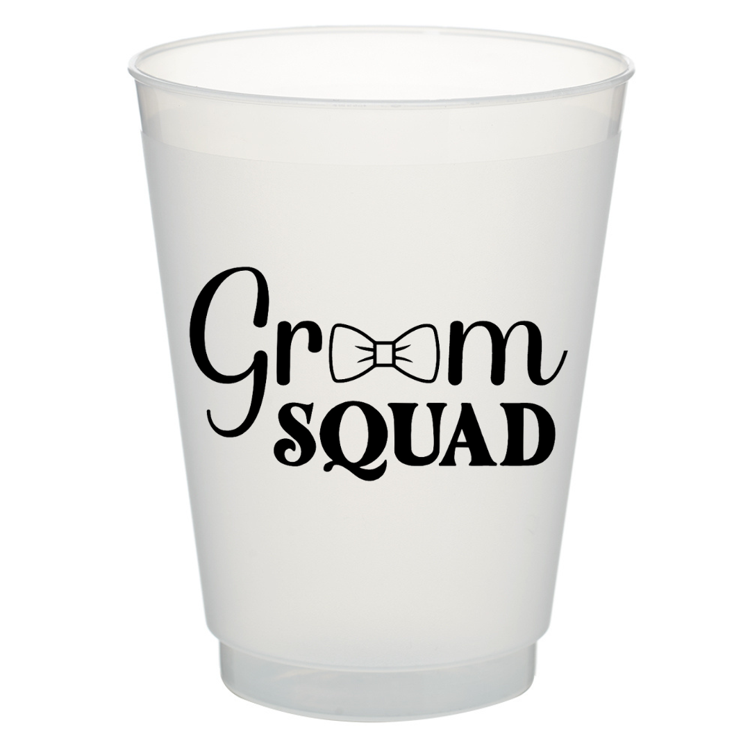 Groom  Squad BLACK Frost Cups- Set of 10-How Cute is That? Boutique