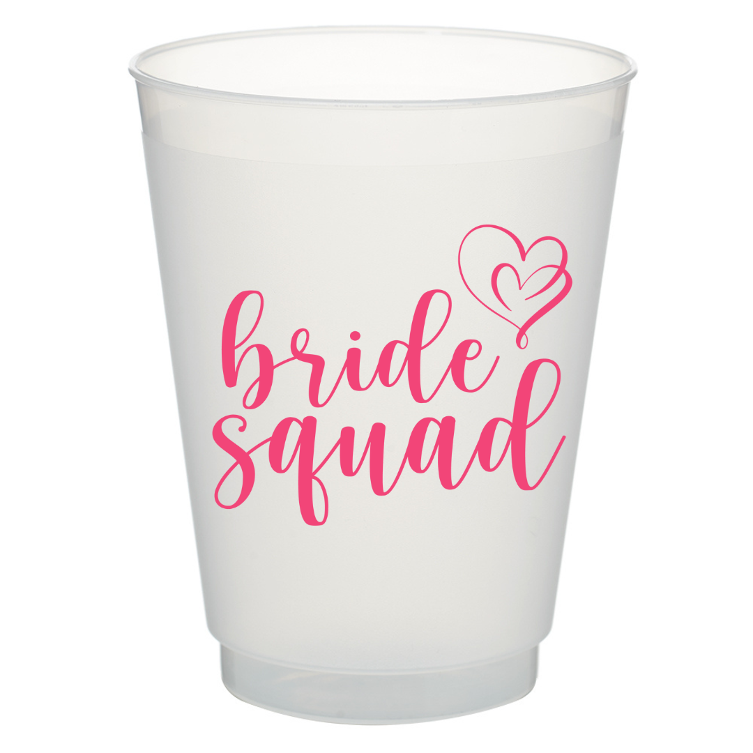 Bride Squad White Frost Cups- Set of 10