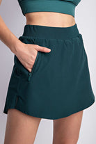 STRETCH WOVEN AND INNER FLEECE SHORT 2 IN 1 SKORT-How Cute is That? Boutique
