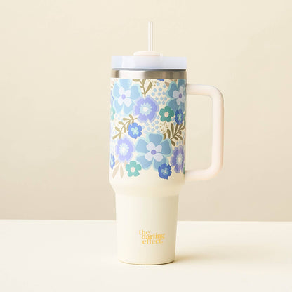 40 oz Take Me Everywhere Tumbler-Beyond Blooms Blue Green