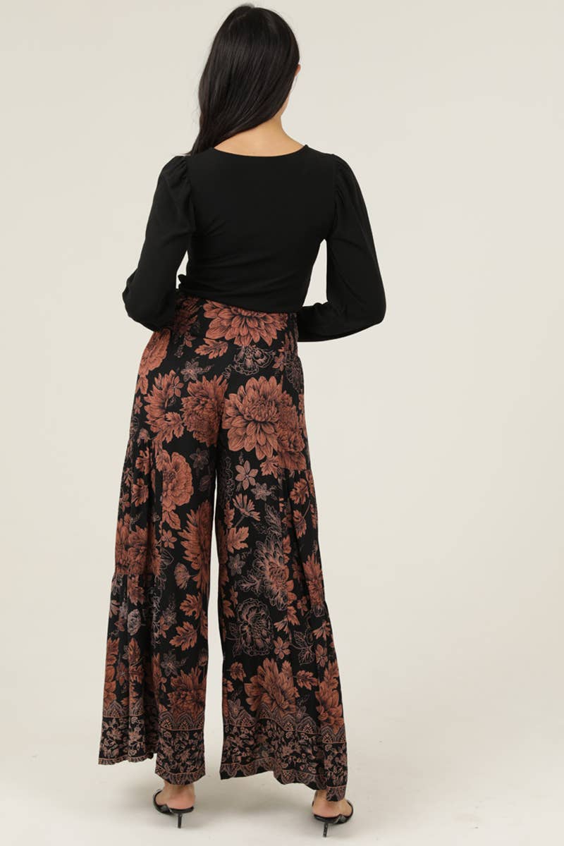 WIDE LEG PRINTED PANTS
