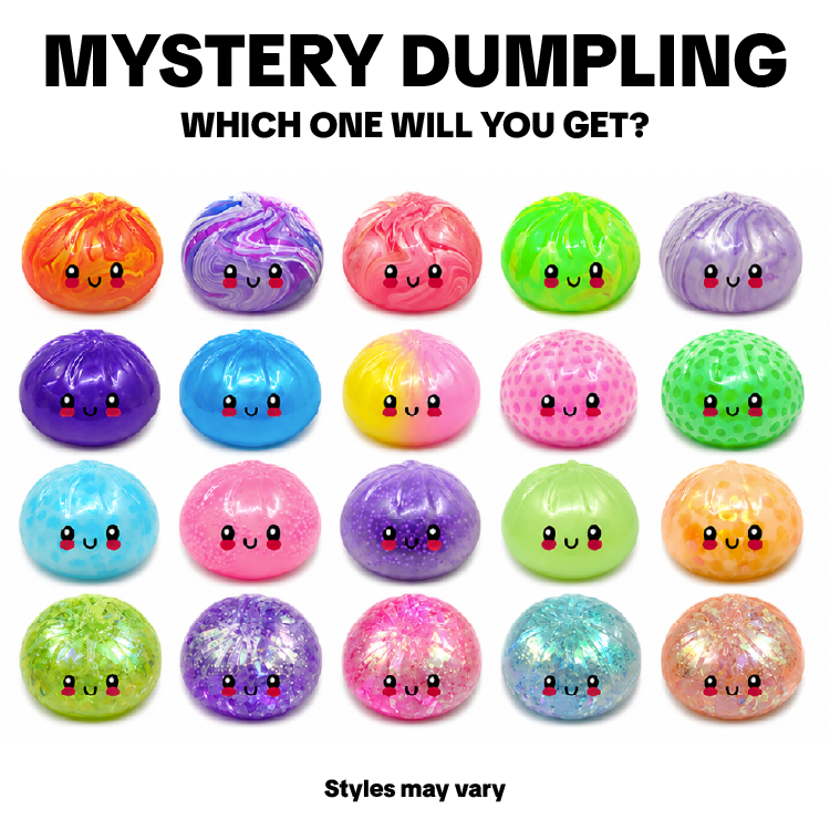 Viral mystery blind box toy featuring a squishy steamer dumpling design.