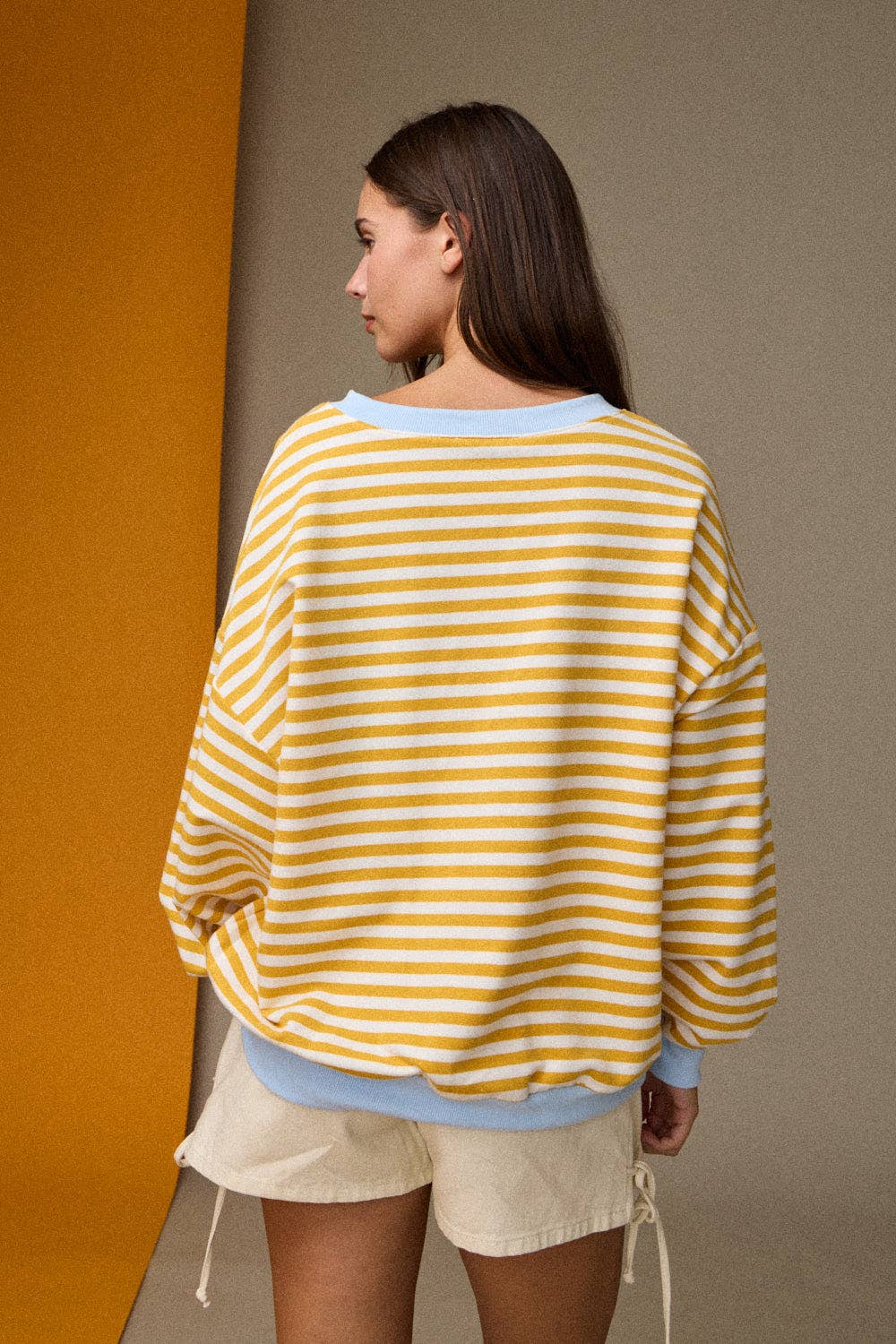 PT18907 Striped Relaxed Fit Pullover-How Cute is That? Boutique