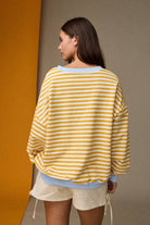 PT18907 Striped Relaxed Fit Pullover-How Cute is That? Boutique